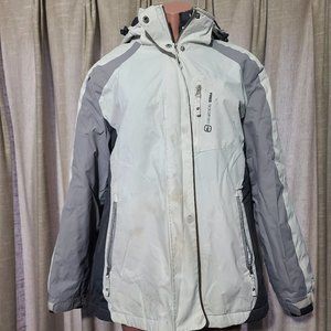 Free Country Radiance Cream & Gray Hooded Winter Jacket, Women's Size XL